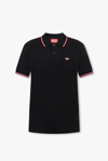 Diesel Embroidered-logo Polo Shirt In Black