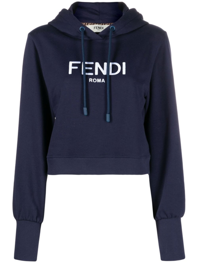 Fendi Logo印花抽绳连帽衫 In New