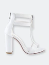 London Rag Felicity Zip Up Croc Textured Sandals In White