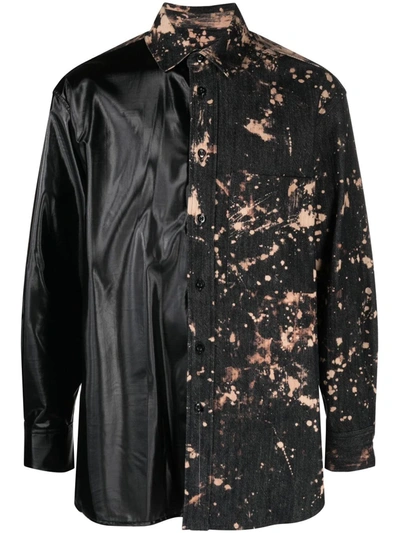 Song For The Mute Bleached-effect Oversized Shirt In Black