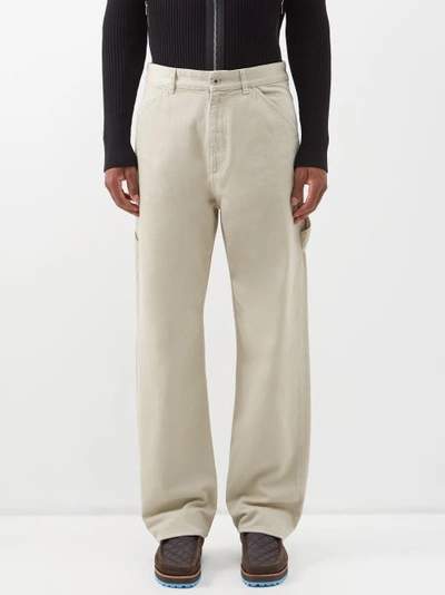 Moncler Straight-leg Denim Jeans In Neutrals