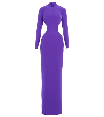 Monot High-neck Backless Woven Maxi Dress In Purple