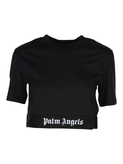 Palm Angels Logo T-shirt Clothing In Black White