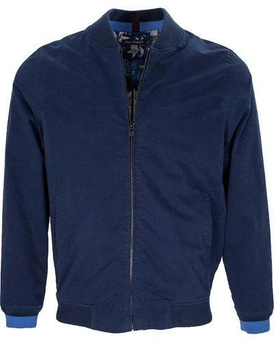 Lords Of Harlech Lancaster Navy Bomber Jacket In Blue