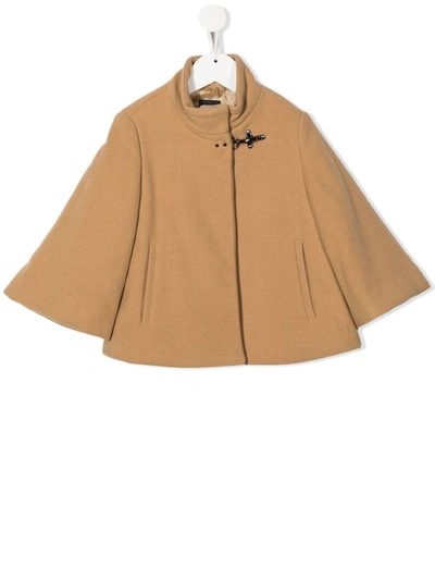 Fay Teen Wide-sleeve Wool-cashmere Coat In Hazel