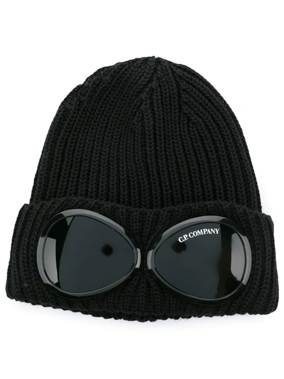 C.p. Company Kids' Goggles-detail Knitted Beanie In Black | ModeSens