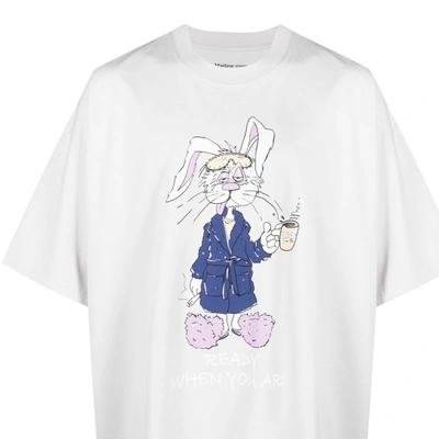 Martine Rose Grey Bunny Print Cotton T-shirt In Neutrals