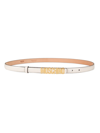 Moschino Logo Buckle Leather Belt In White