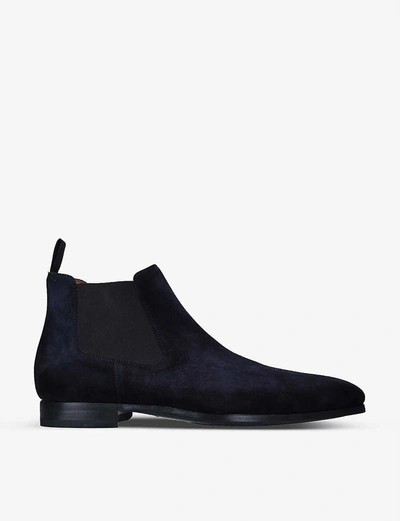 Magnanni Shaw Suede Chelsea Boots In Navy