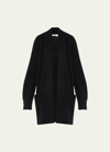 Vince Cashmere Shawl-collar Open-front Cardigan In Black