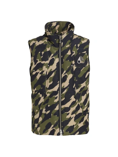 Moose Knuckles Puffer Camouflage Montreal Gilet In Green