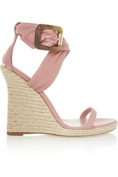 Burberry Catsbrook Crisscross Tumbled Leather Wedge, Nude Blush In Pink |  ModeSens