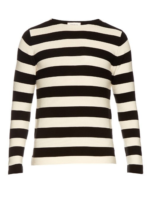 gucci black and white striped shirt