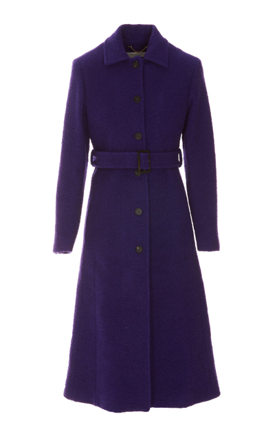 Golden Goose Belted Single-breasted Coat In Violet Indigo