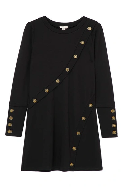 Habitual Girls' Cotton A-line Button Dress - Big Kid In Black