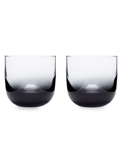 Tom Dixon Set Of Two Tank Whiskey Glasses Black In Neutral
