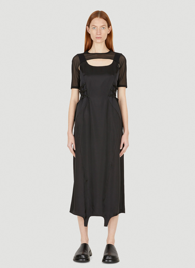 Mcq By Alexander Mcqueen Panelled Midi Dress In Black