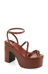 Jeffrey Campbell Mamba Sandal In Brown Patent