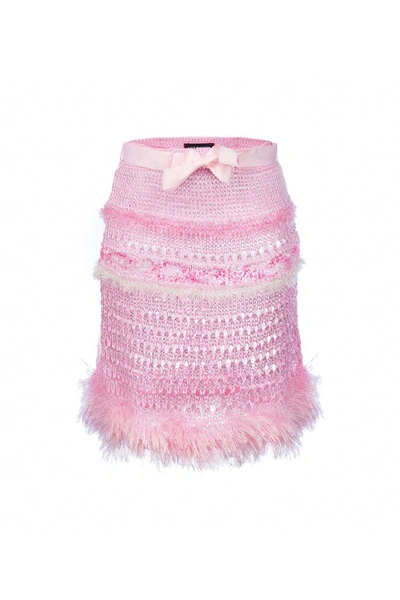 Andreeva Baby Pink Handmade Knit Skirt