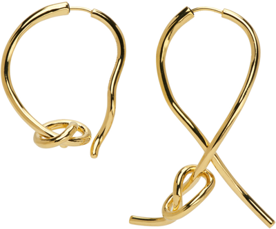 Completedworks Mismatched Knot 14kt Gold Vermeil Hoop Earrings In Metallic