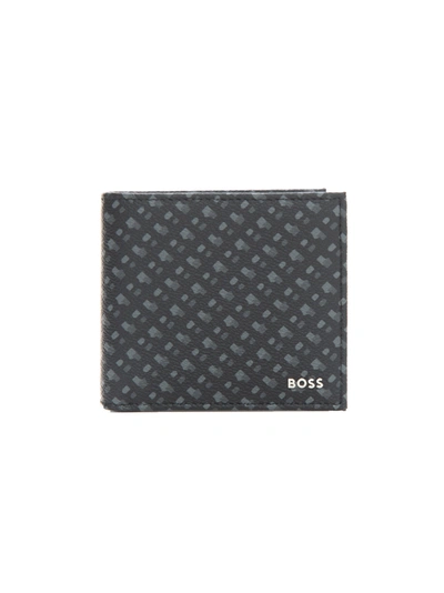 Hugo Boss Men's Byron Printed Rfid Protection Coin Wallet In Black