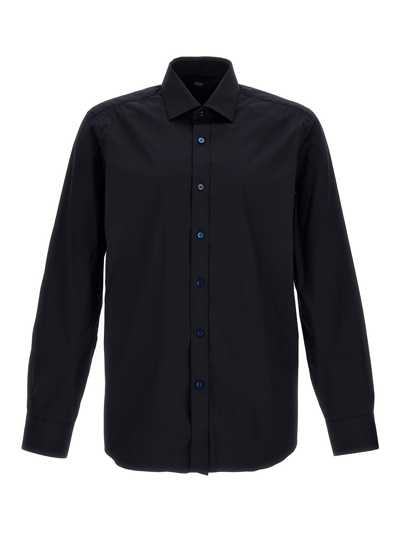 Barba Poplin Shirt In Blue