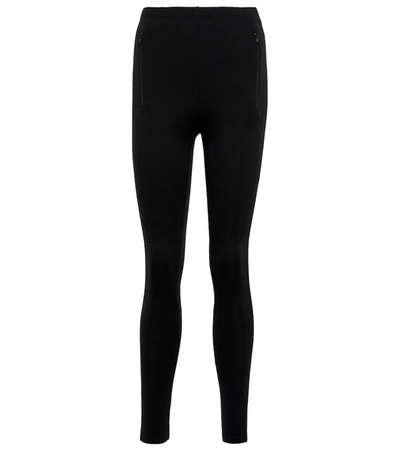 Wardrobe.nyc Back Zip Stretch-ponte Leggings In Black
