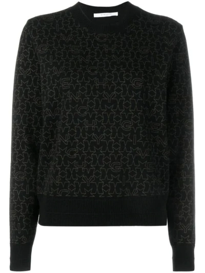 Givenchy Star Print Wool Cashmere-blend Sweatshirt In Black