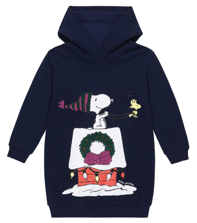 Marc Jacobs Girls Teen Festive Snoopy Hooded Dress In Blue