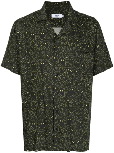 Arrels Barcelona Graphic Button-up Shirt In Black