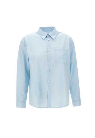Apc Boyfriend Cotton-poplin Shirt In Blue