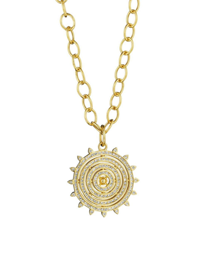 Syna 18k Cosmic Sun Pendant Necklace With Diamonds In Yellow Gold