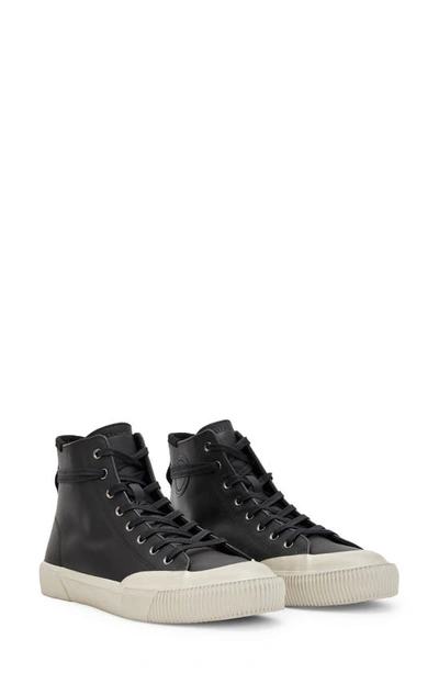 Allsaints Dumont Leather High Top Sneaker In Black