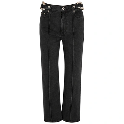 Jw Anderson Black Chain-embellished Slim-leg Jeans