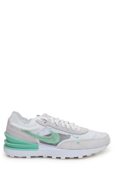 Nike Waffle One Lace-up Sneakers In White/enamel Green-sail