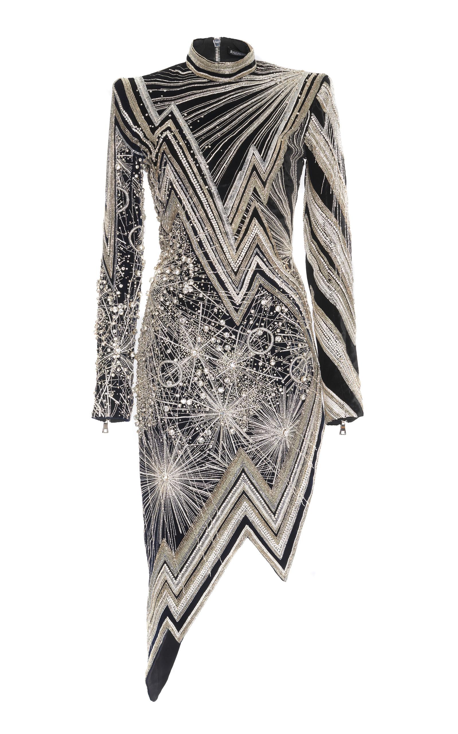 balmain silver dress