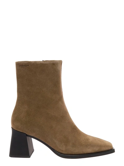 Vagabond Hedda Cow Suede Boots Heel In Brown