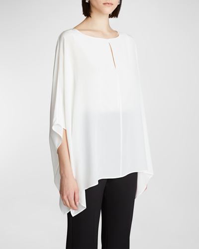 Halston Wendy Crepe De Chine Caftan Blouse In Chalk
