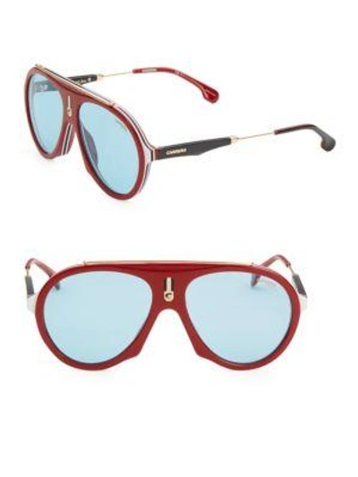 Carrera Flag 57mm Aviator Sunglasses In Red