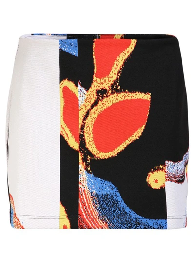 Ambush Mini Skirt With Abstract Print In Black