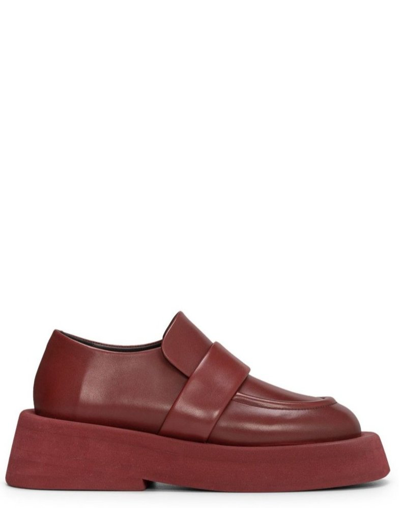 Marsèll Platform-sole Leather Loafers In Red