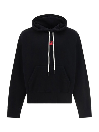 Palm Angels Pxp Logo-patch Hoodie In Black
