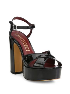 Marc By Marc Jacobs Debbie Patent Leather Platform Sandals In Black ...