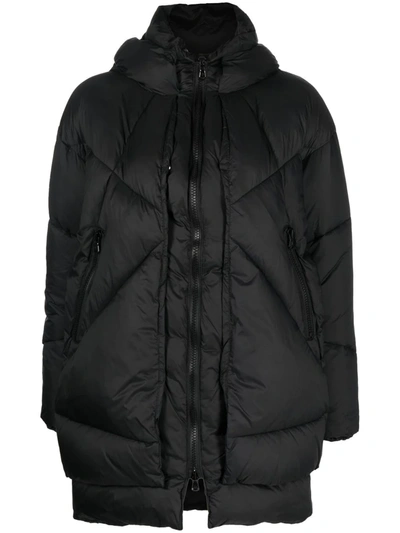 Canadian Club Quilted Hooded Puffer Jacket In Black
