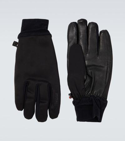 Moncler Nylon Gloves In Black