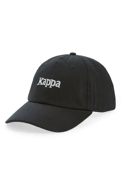 Kappa Authentic Hoogeveen Baseball Cap In Black Smoke-orange-white