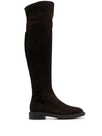 Gianvito Rossi Lexington Over-the-knee Suede Boots In Brown