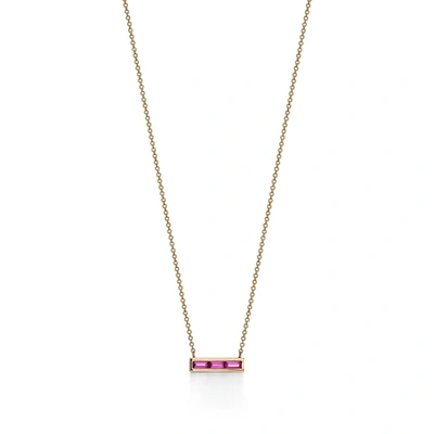 Tiffany & Co Paloma's Studio Bar Pendant In 18k Gold With Baguette Rubellites
