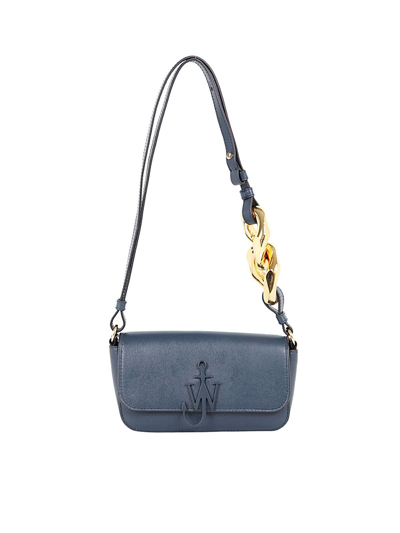 Jw Anderson Chain Baguette Anchor Bag In Dark Navy
