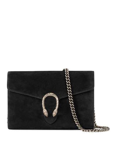 Gucci Dionysus Chain Wallet Mini Suede Shoulder Bag In Black | ModeSens